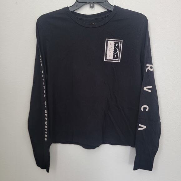 RVCA Longsleeve Sz Medium Black Graphic‎ Moon Shirt Casual Surfer Skater Beachy - Picture 1 of 8